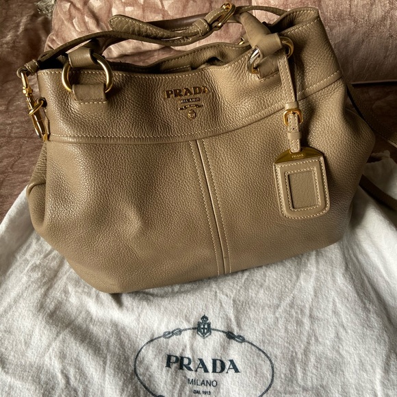PRADA VITELLO DAINO SATCHEL BAG - Picture 1 of 16